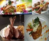 Seared Tuna Steak, Lobster tails w/ filet medallions, Roasted Lamb chops w/ creamed potatoes and roasted garlic, Parmesan Crusted Trout w/ celery root puree